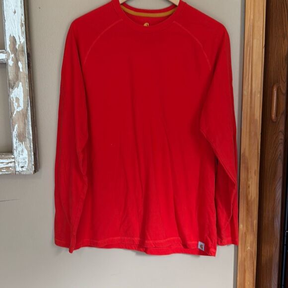 Carhartt orange long sleeved t shirt men’s size medium relaxed fit workwear outd - Picture 1 of 10